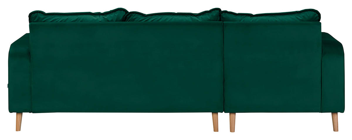 ECKSOFA in Mikrofaser Grün  150/230 cm  - Wengefarben/Grün, Design, Holz/Textil (150/230cm) - Livetastic