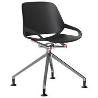 BESUCHERSTUHL Schwarz, Alufarben  - Schwarz/Alufarben, Basics, Kunststoff/Metall (50/72/52cm) - Aeris