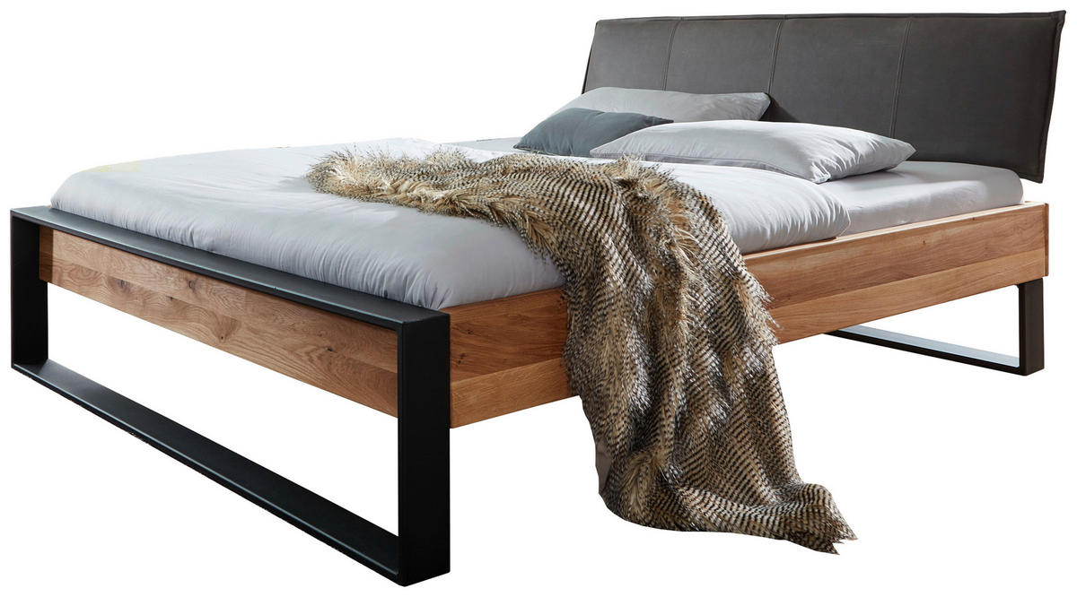 BALKENBETT 180/200 cm  in Wildeiche  - Wildeiche/Eichefarben, MODERN, Holz/Metall (180/200cm) - Livetastic