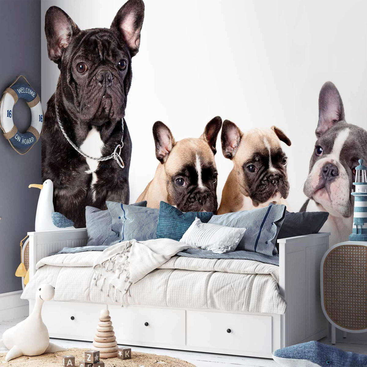 FOTOTAPET 100/70 cm  - vit/svart, Lifestyle, textil (100/70cm) - artgeist