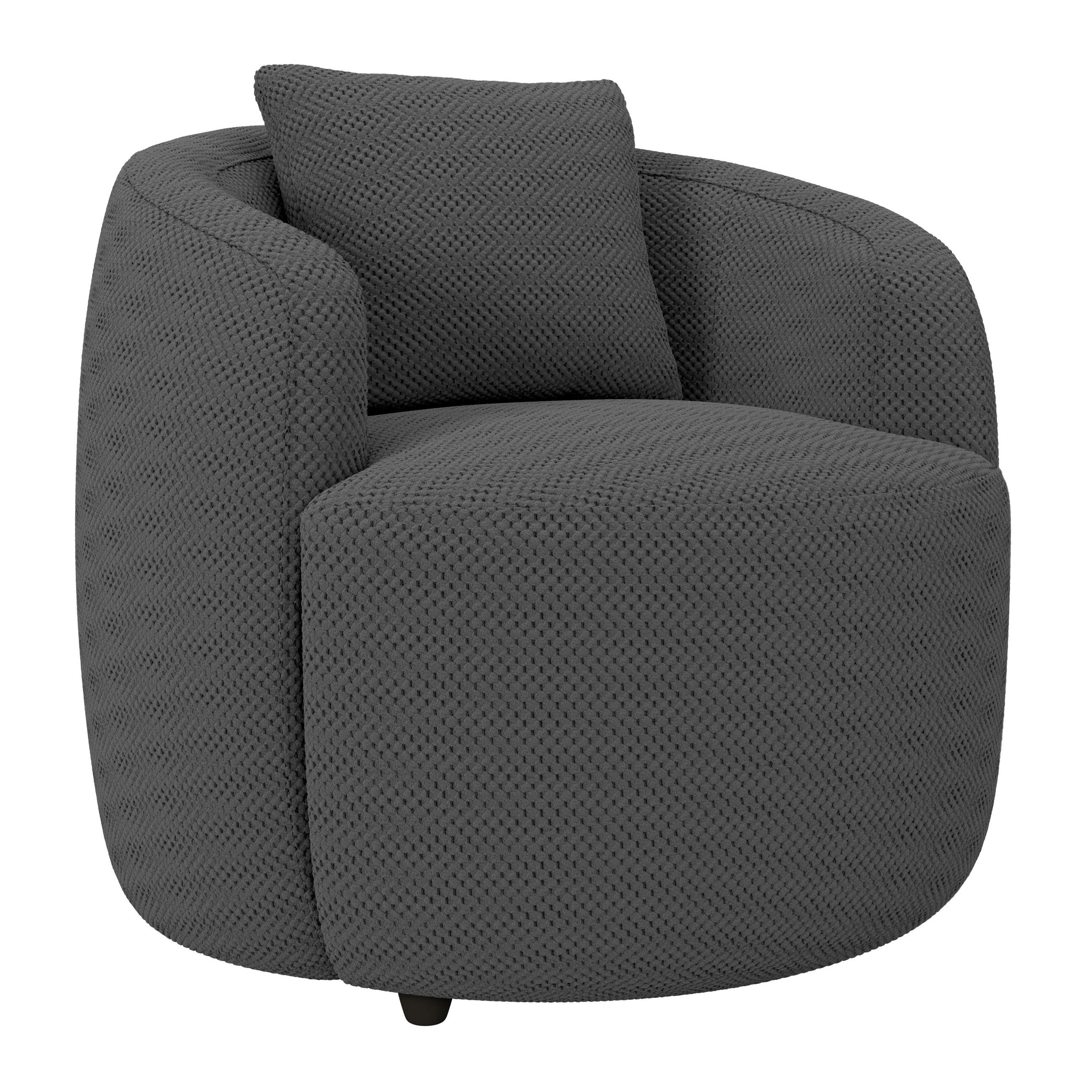 SESSEL in Velours, Struktur Anthrazit  - Anthrazit/Schwarz, Modern, Kunststoff/Textil (81/74/81cm) - Livetastic