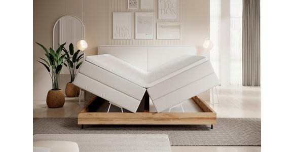 BOXSPRINGBETT 180/200 cm  in Creme  - Creme/Schwarz, Natur, Holz/Textil (180/200cm) - Valnatura