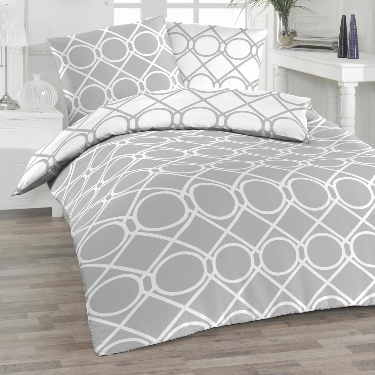 BETTWÄSCHE 4-teilig Renforcé 135/200 cm  - Grau, Basics, Textil (135/200cm) - Florella