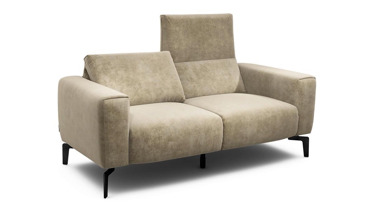 2-SITZER-SOFA COSY1 - Schwarz/Naturfarben, Design, Textil/Metall (180/86/86-94cm) - SENSOO
