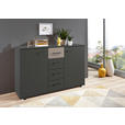 KOMMODE  in 130/83/41 cm  - Schwarz/Graphitfarben, KONVENTIONELL, Holzwerkstoff/Kunststoff (130/83/41cm) - Carryhome