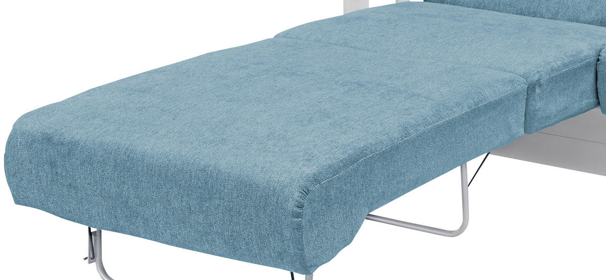 SCHLAFSOFA Mikrofaser Blau, Weiß  - Blau/Weiß, LIFESTYLE, Textil (154/88/90cm) - Livetastic