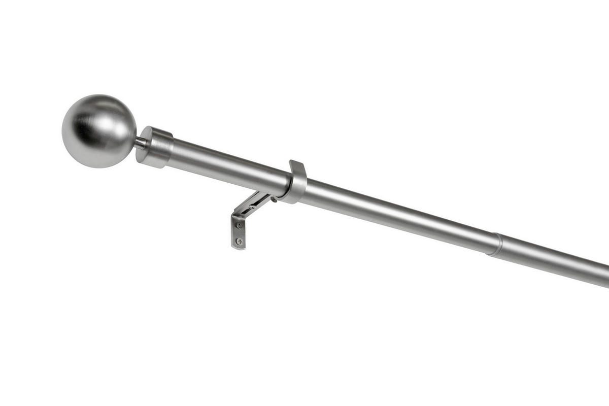VORHANGSTANGENSET 190 cm  - Grau Hochglanz, Basics, Metall (190cm)