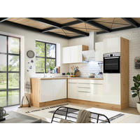 ECKKÜCHE 280/170 cm  in Eiche Artisan, Weiß Hochglanz  - Weiß Hochglanz/Alufarben, LIFESTYLE, Holzwerkstoff/Kunststoff (280/170cm) - Respekta