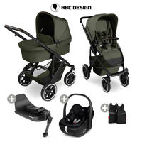 KINDERWAGENSET Salsa 5 Air 4in1 Set Calla  - Schwarz/Grün, Basics, Textil/Metall (63/118/95.5cm) - ABC Design