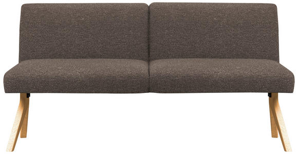 SITZBANK 160/85/69 cm Webstoff Braun Eiche vollmassiv  - Eichefarben/Braun, KONVENTIONELL, Holz/Textil (160/85/69cm) - Linea Natura