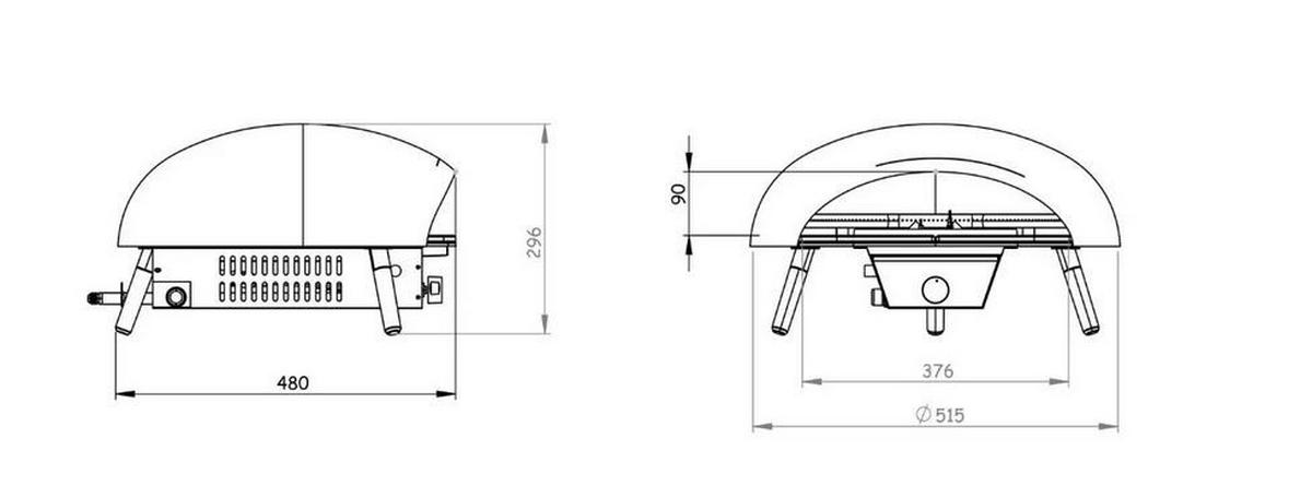 LE FEU PIZZA PEĆ TURTLE 3.0  crna  - crna, Basics, metal (56,1/58,7/30,5cm)