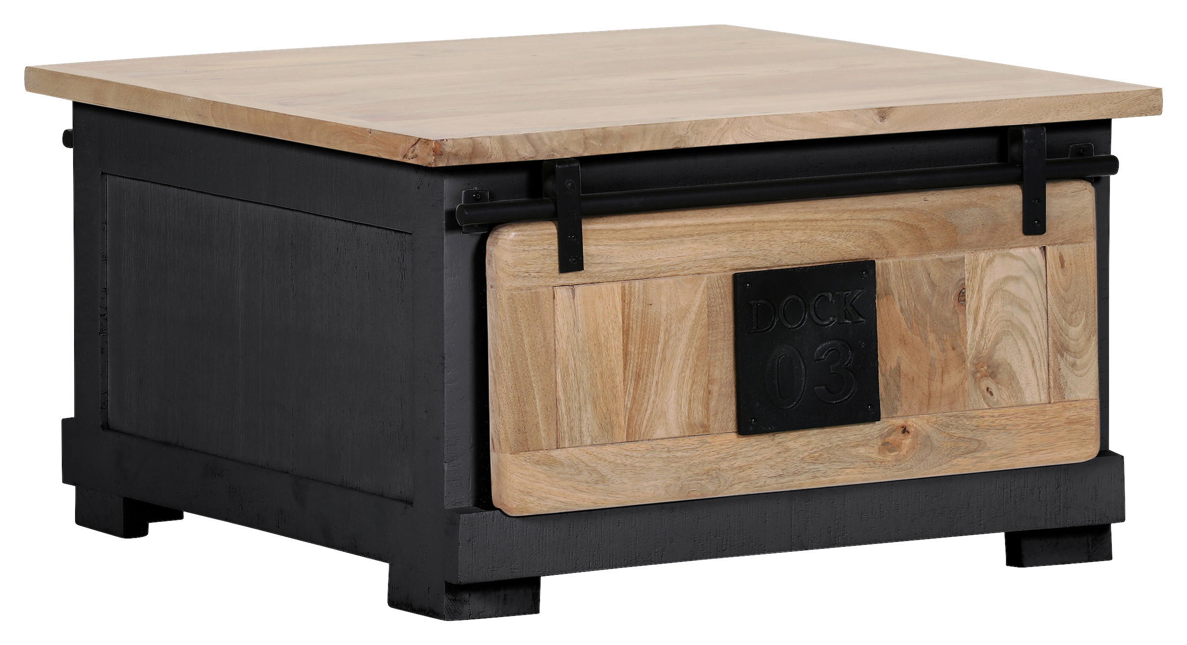 COUCHTISCH Mangoholz 80/80/45 cm quadratisch Anthrazit, Naturfarben, Schwarz  - Anthrazit/Schwarz, LIFESTYLE, Holz/Holzwerkstoff (80/80/45cm) - Landscape