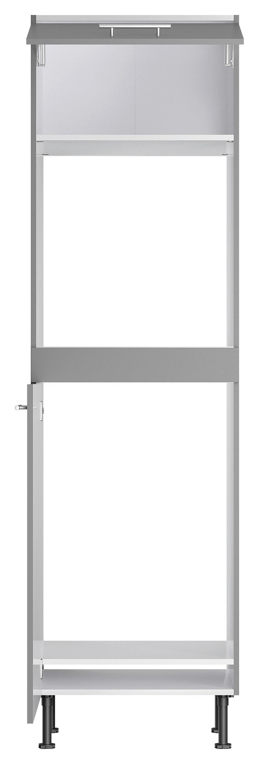 GERÄTEUMBAUSCHRANK 60/211,8/58,1 cm  in Grau  - Edelstahlfarben/Grau, Basics, Holzwerkstoff/Metall (60/211,8/58,1cm) - Optifit