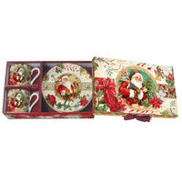 KAFFEETASSE MIT UNTERTASSE  - Multicolor, LIFESTYLE, Keramik (100ml) - X-Mas