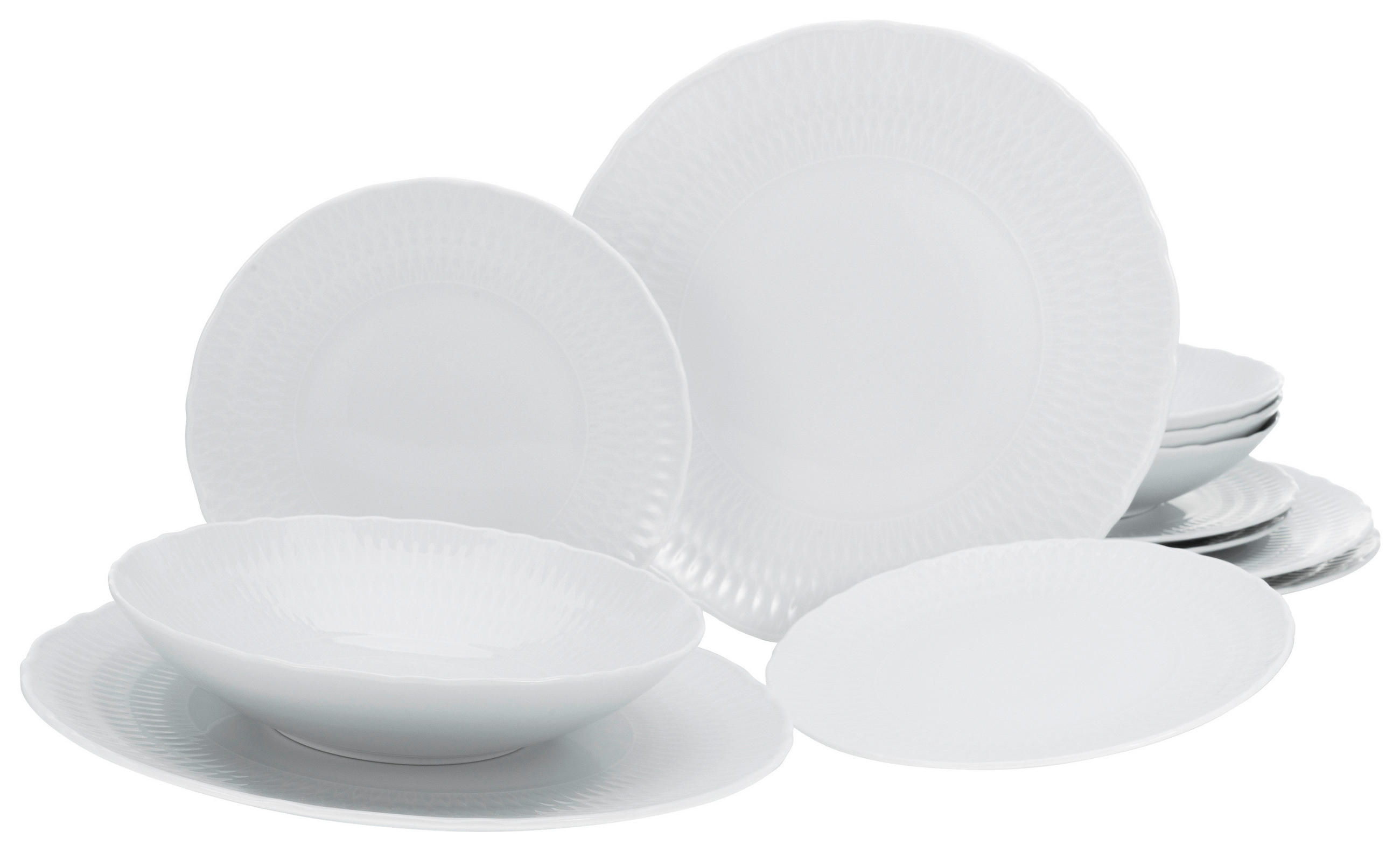 TAFELSERVICE Weiß 12-teilig  - Weiß, Trend, Keramik (36,5/36,5/34,5cm) - Creatable