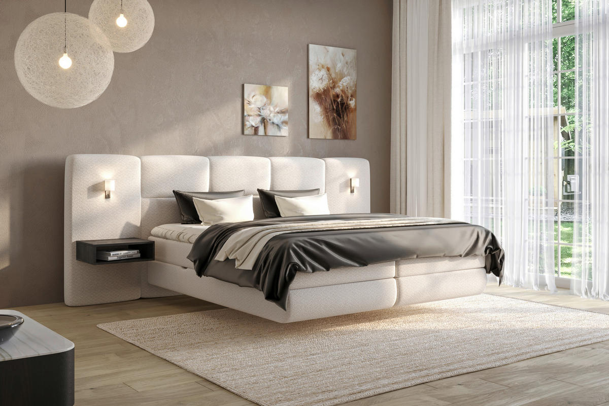 BOXSPRINGBETT 180/200 cm  in Naturfarben  - Schwarz/Naturfarben, Basics, Holz/Holzwerkstoff (180/200cm) - Esposa