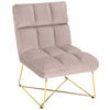STUHL - Goldfarben/Rosa, Design, Textil/Metall (84/85/61cm) - MID.YOU