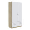 DREHTÜRENSCHRANK 91/197/54 cm 2-türig  - Silberfarben/Weiß, Design, Holzwerkstoff/Metall (91/197/54cm) - Boxxx