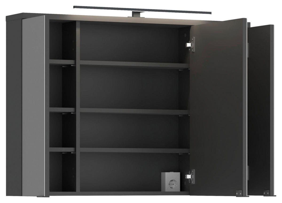SPIEGELSCHRANK 100/72,6/19,7 cm  - Anthrazit, MODERN, Glas/Holzwerkstoff (100/72,6/19,7cm) - MID.YOU