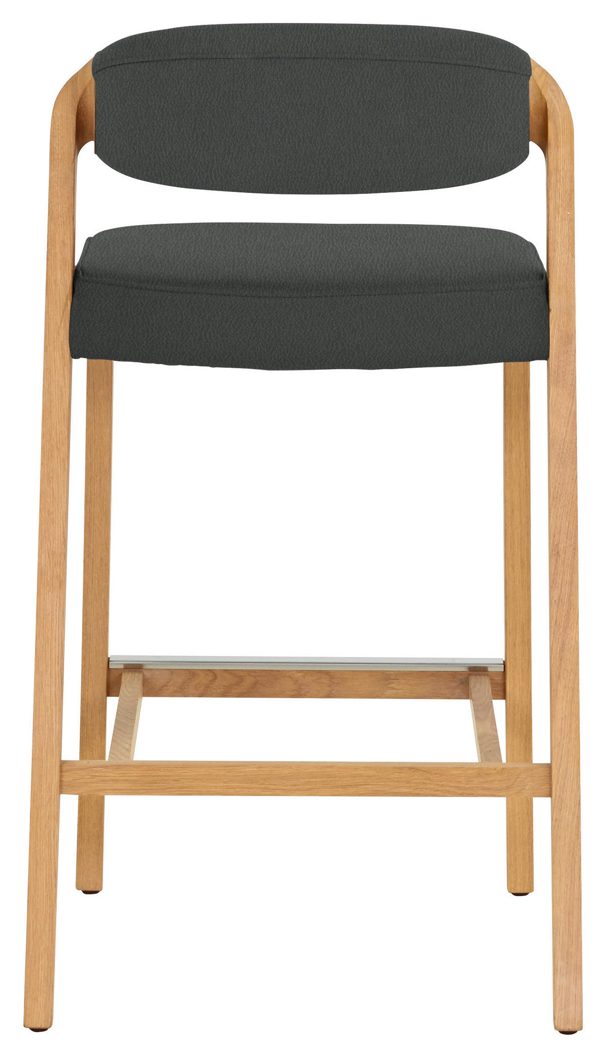 TRESENSTUHL in Anthrazit, Eichefarben  - Eichefarben/Anthrazit, Natur, Leder/Holz (51/93/49cm) - Voglauer