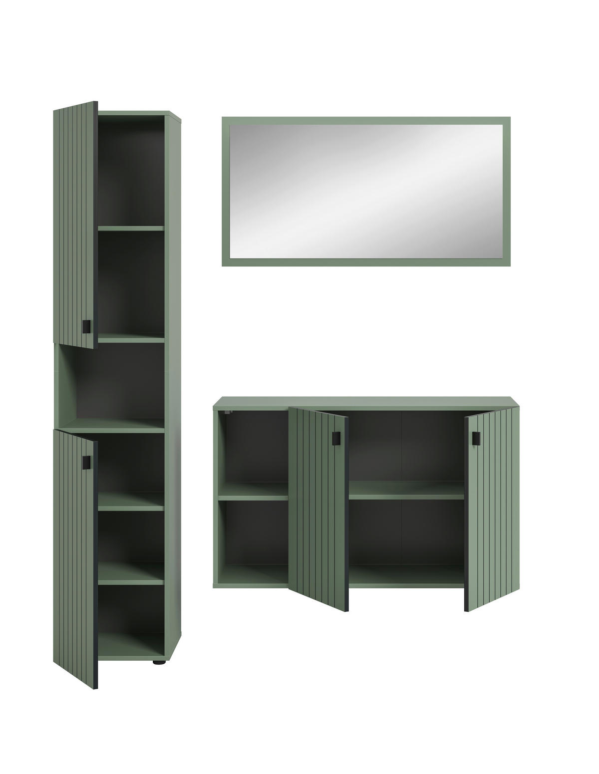 HALLMÖBEL 3 delar  i 161/192/37 cm  - grågrön, Design, trämaterial (161/192/37cm) - MID.YOU
