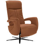 RELAXSESSEL in Leder Cognac  - Cognac/Schwarz, Design, Leder/Metall (71/112/83cm) - Dieter Knoll