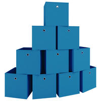 FALTBOX - Blau, MODERN, Textil (27/28/27cm) - MID.YOU