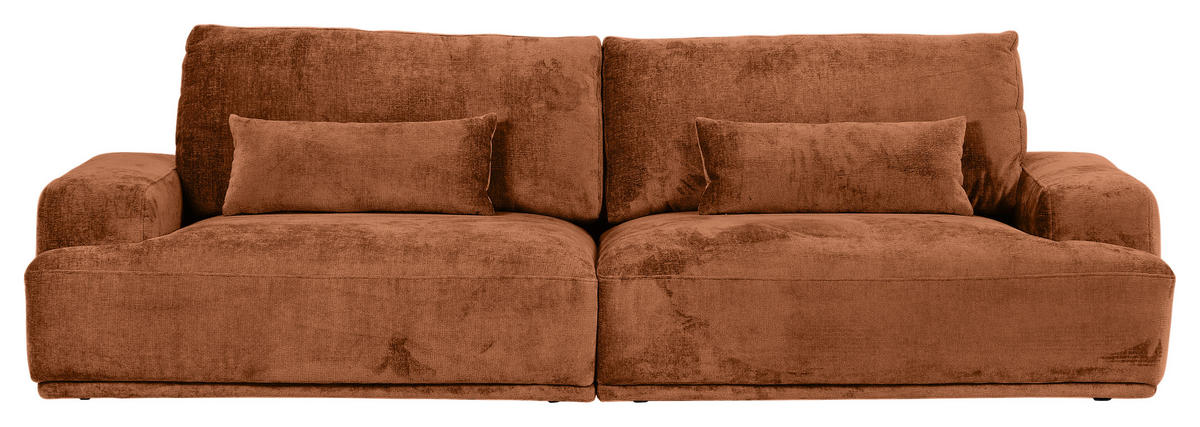 BIG SOFFA i chenille brun  - brun/svart, Klassisk, textil/plast (282/73/115cm) - MID.YOU