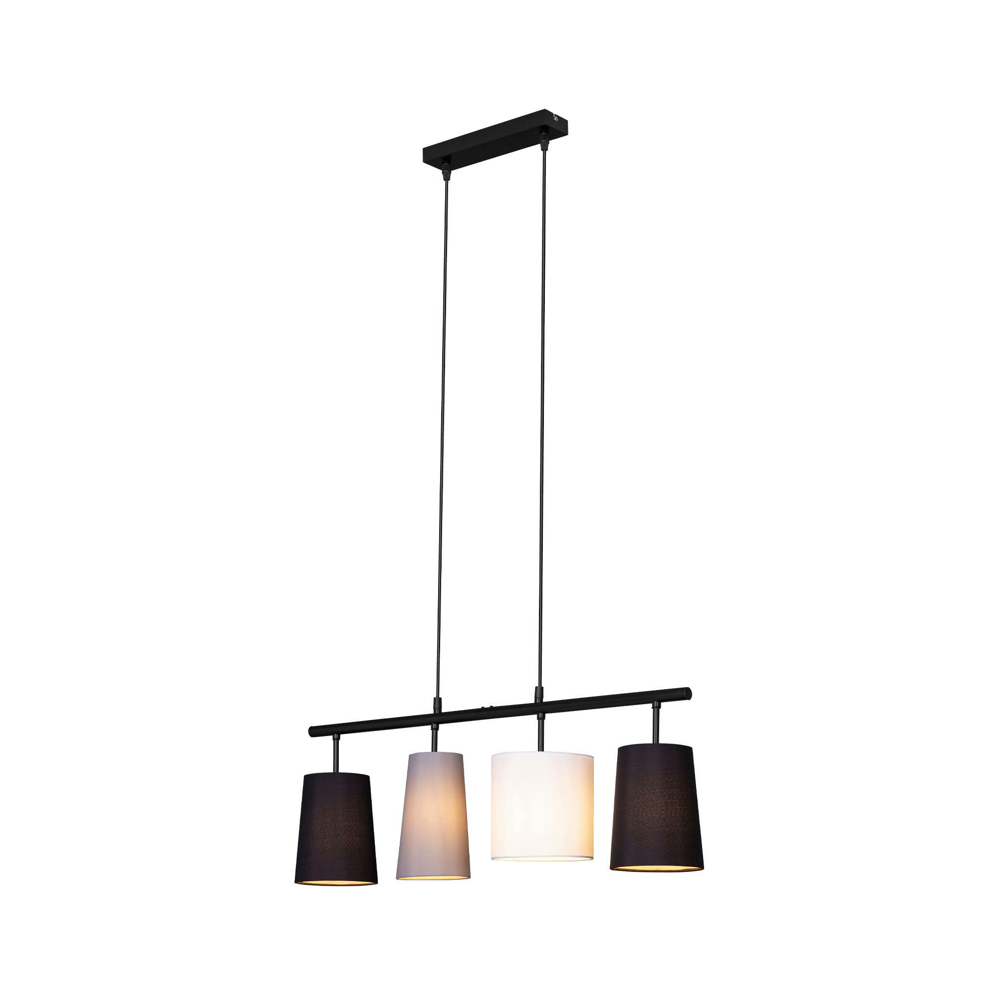 VISEČA NIHALNA SVETILKA  Luri   74/120/15 cm         E27 - siva/črna, Basics, kovina/tekstil (74/120/15cm)