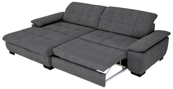 ECKSOFA in Webstoff Dunkelgrau  - Dunkelgrau/Schwarz, Design, Textil/Metall (180/265cm) - Carryhome