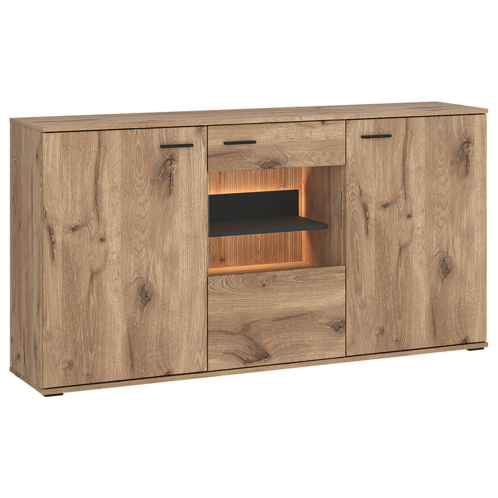 Kommode Pardoo Eichefarben/anthrazit B: 160cm