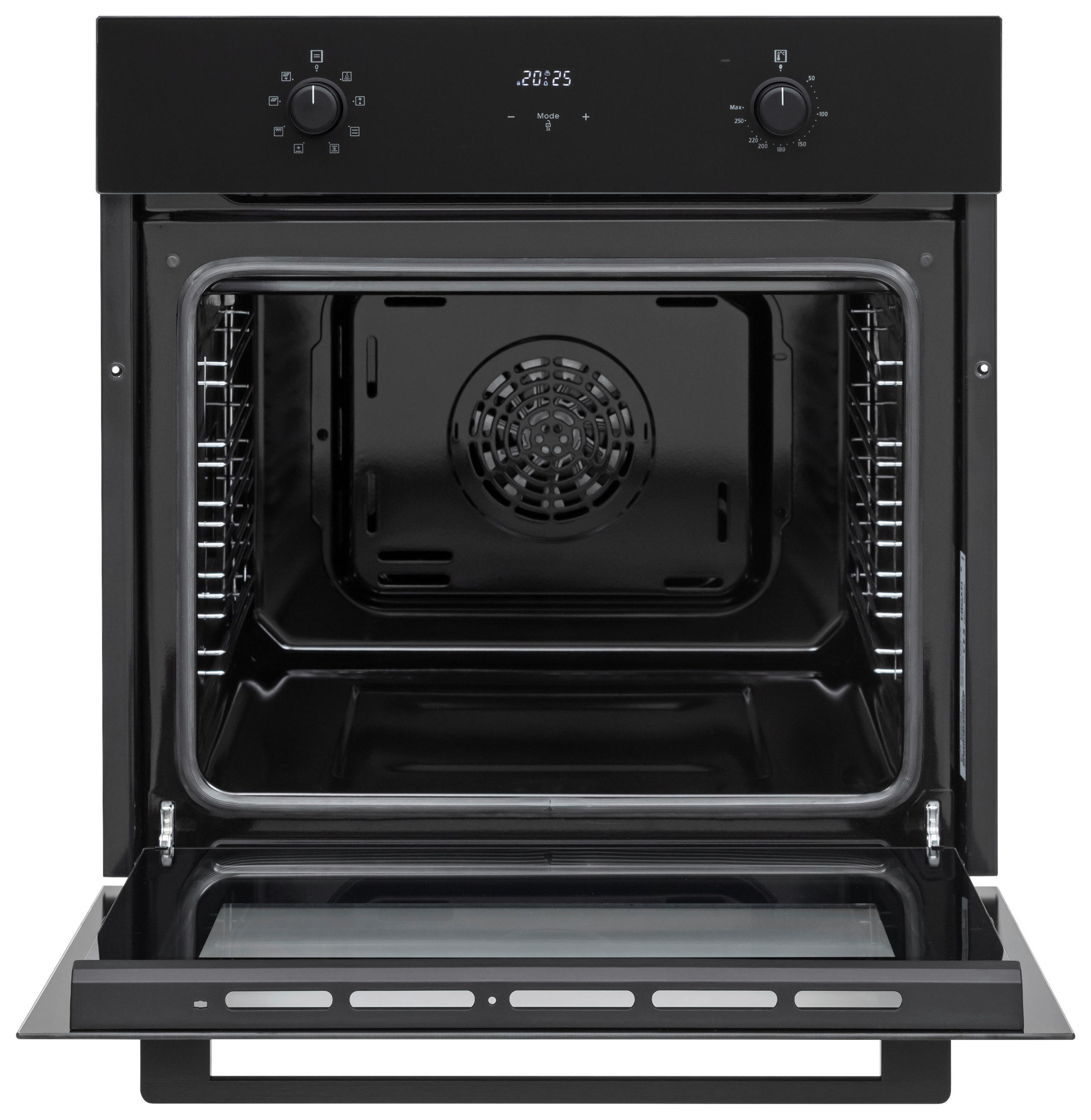 EINBAUBACKOFEN BOAHSD65  - Schwarz, Basics, Glas/Metall (59,5/59,5/57cm) - Mican