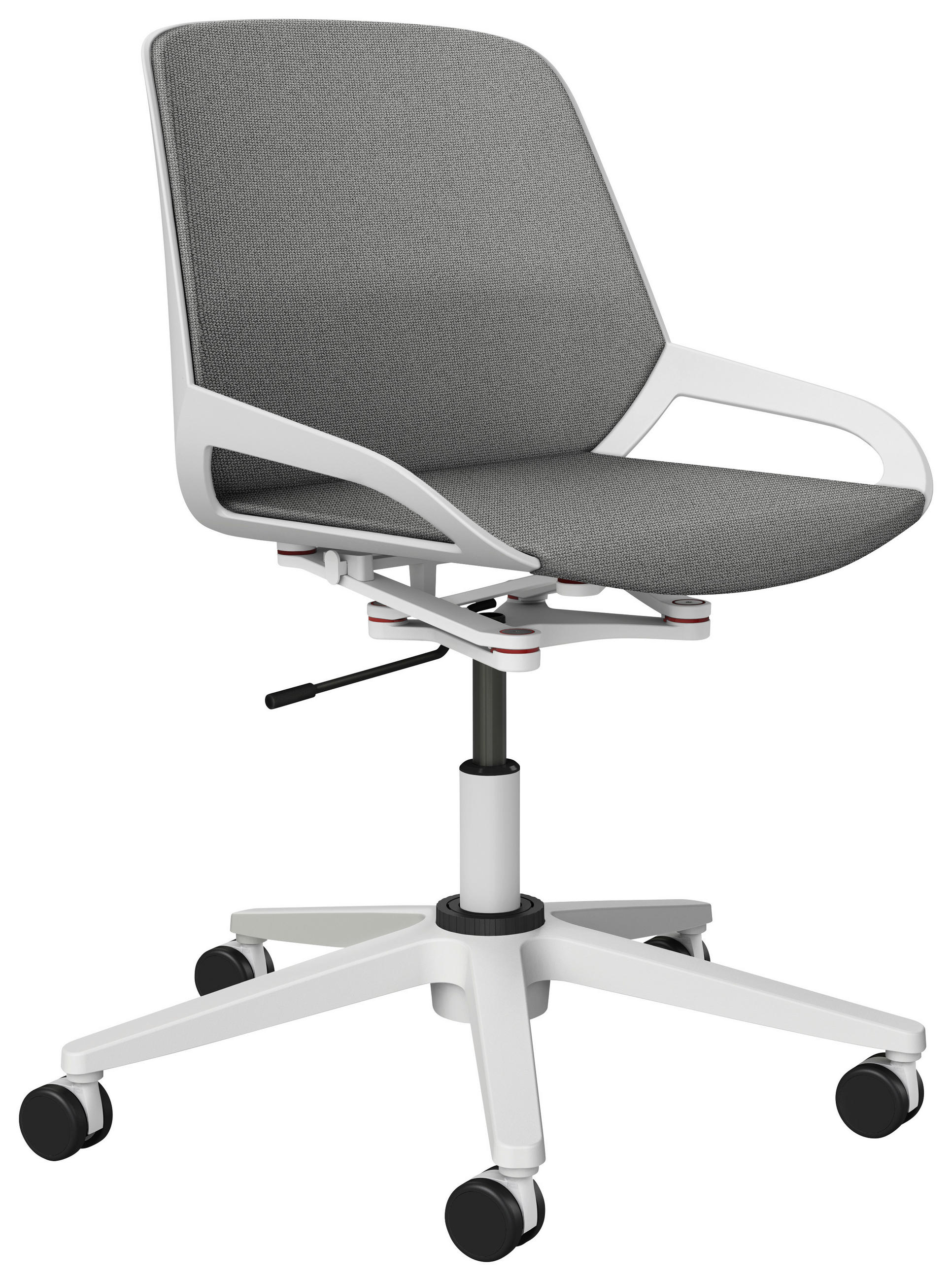 DREHSTUHL in Weiss, Hellgrau - Weiss/Hellgrau, Design, Kunststoff/Textil (70/68/40cm) - Aeris