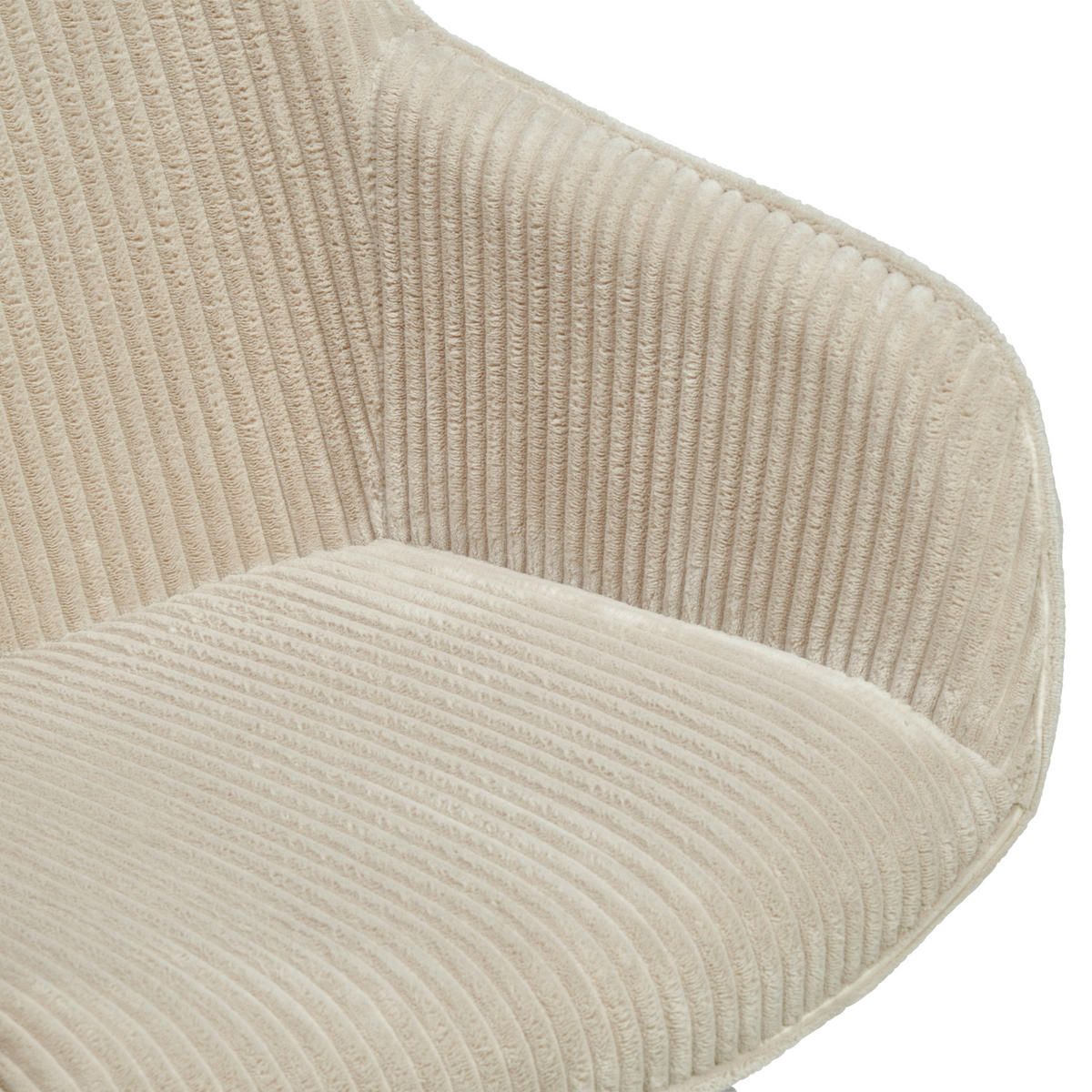 ARMLEHNSTUHL  Sitzfläche 360° drehbar, inklusive Armlehnen Cord  - Beige, MODERN, Textil/Metall (60/84/64cm) - Livetastic