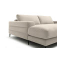 ECKSOFA  in Flachgewebe Beige Rücken echt  177/253 cm  - Beige/Schwarz, Design, Textil/Metall (177/253cm) - Dieter Knoll