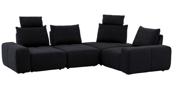 ECKSOFA in Velours Anthrazit  - Anthrazit/Schwarz, Design, Kunststoff/Textil (326/236cm) - Xora