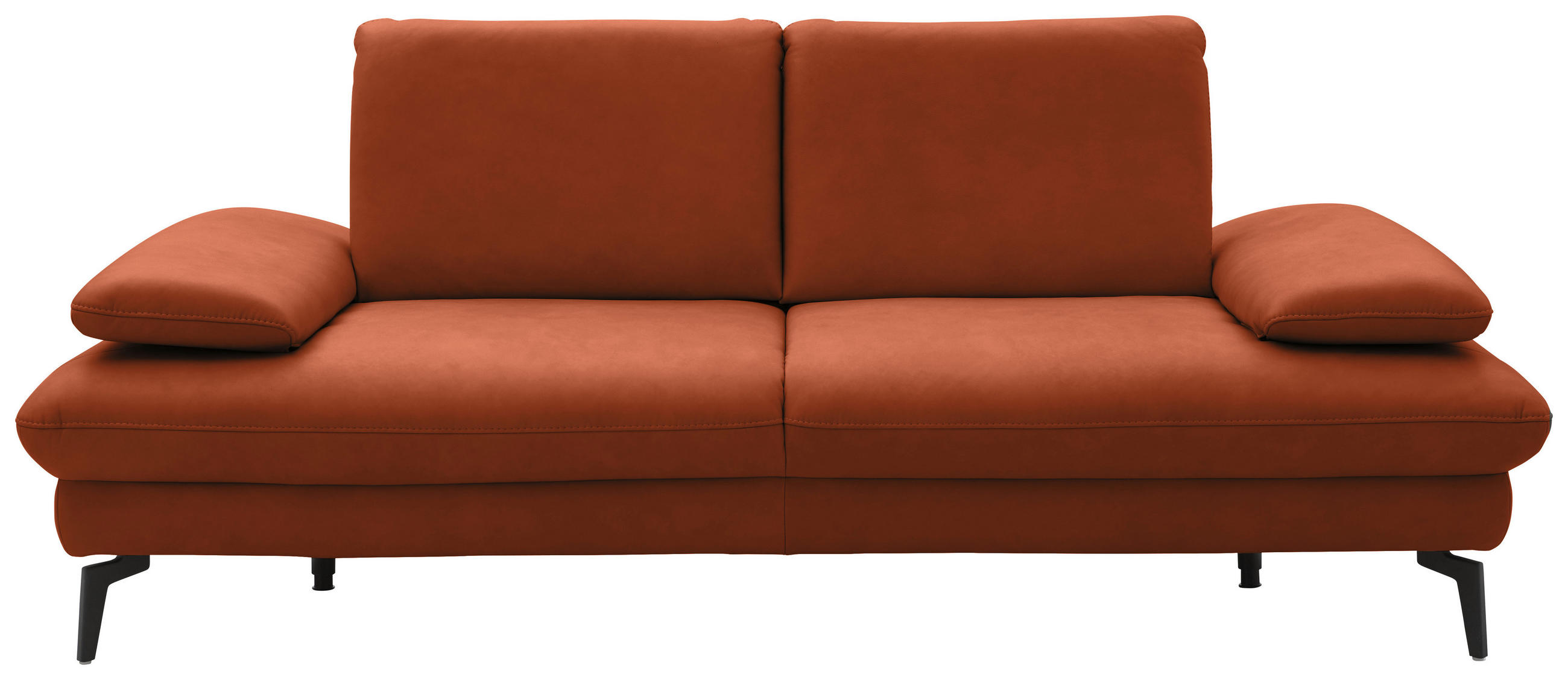 2,5-SITZER in Echtleder Cognac  - Cognac/Schwarz, Design, Leder/Metall (212/86/94cm) - Dieter Knoll