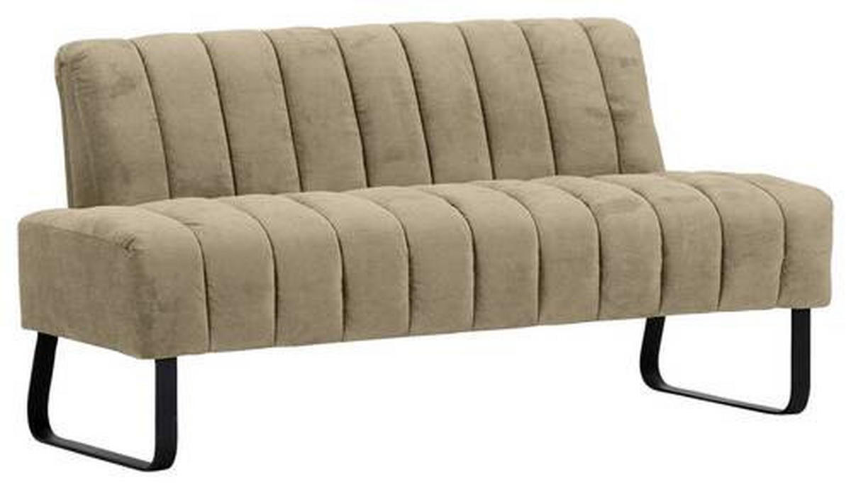 SITZBANK 175/87/77 cm  in Taupe  - Taupe/Schwarz, Design, Textil/Metall (175/87/77cm) - Novel