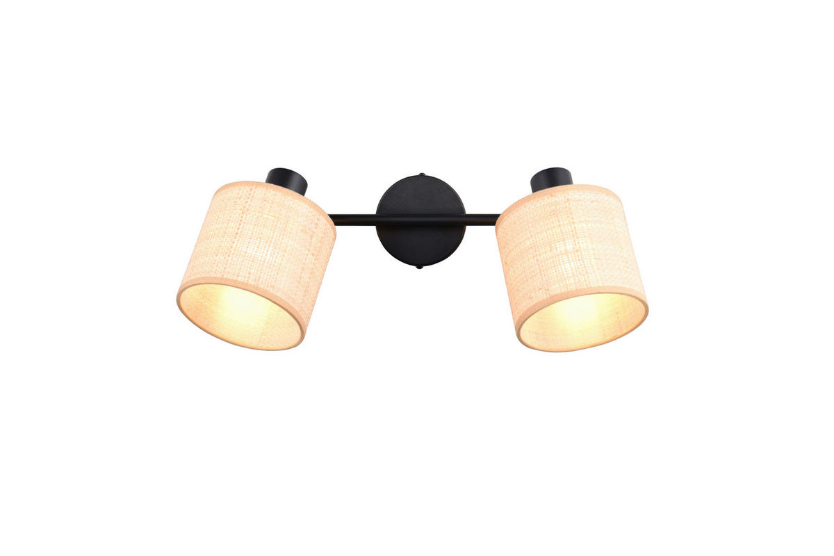 SPOTLIGHT 42,5/25/13 cm   - svart/naturfärgad, Natur, metall/textil (42,5/25/13cm)