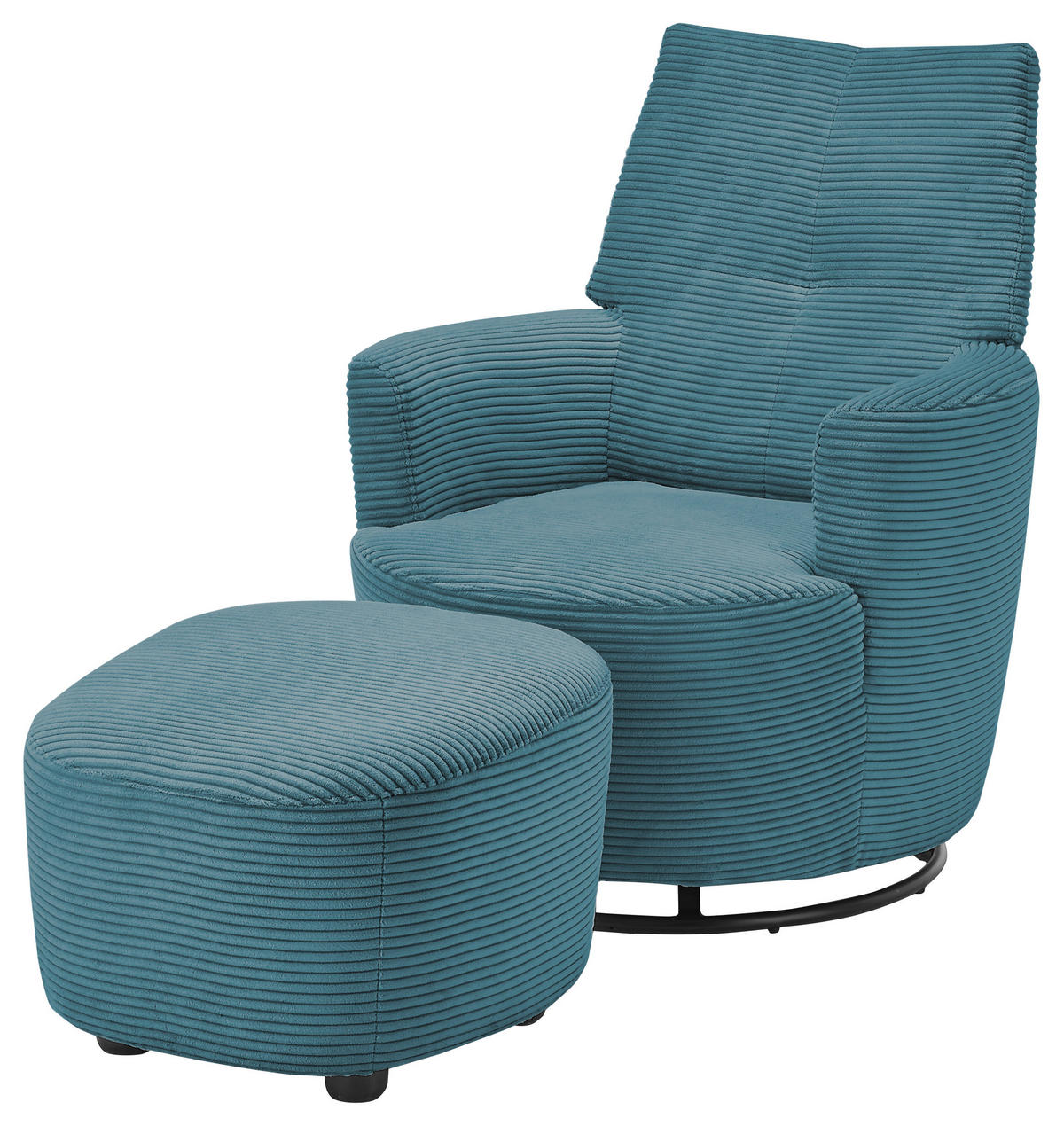 SESSEL Cord Blau    - Blau/Schwarz, Design, Textil/Metall (80/96/88cm) - SetOne by Musterring