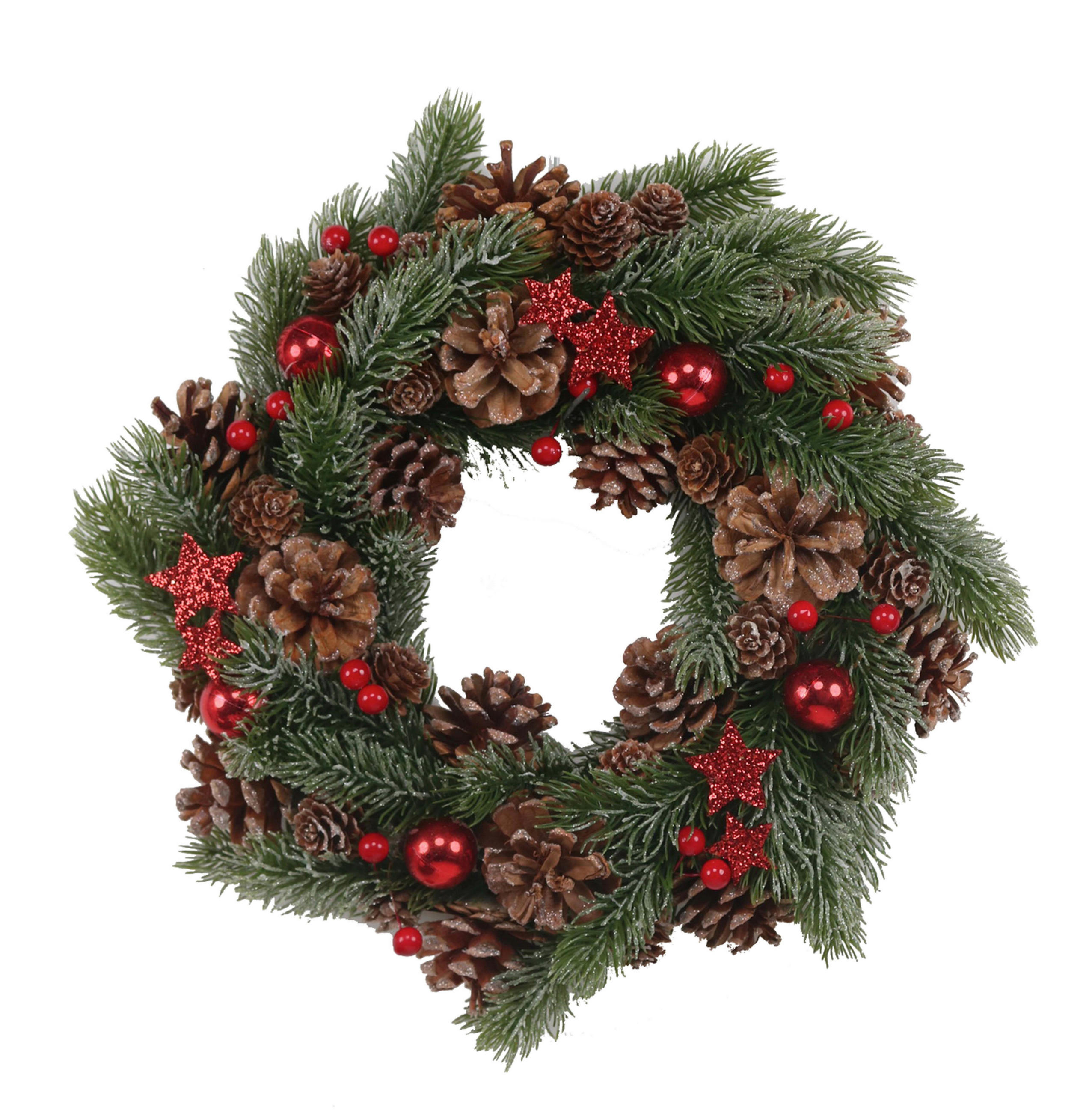 TÜRKRANZ 35 cm  - Rot/Grün, LIFESTYLE, Naturmaterialien/Kunststoff (35cm) - X-Mas