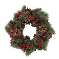 TÜRKRANZ 35 cm  - Rot/Grün, LIFESTYLE, Naturmaterialien/Kunststoff (35cm) - X-Mas