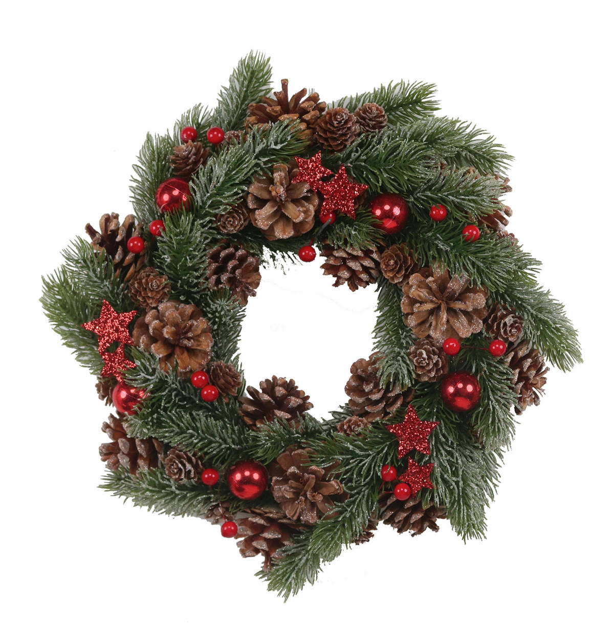 TÜRKRANZ 35 cm  - Rot/Grün, LIFESTYLE, Naturmaterialien/Kunststoff (35cm) - X-Mas
