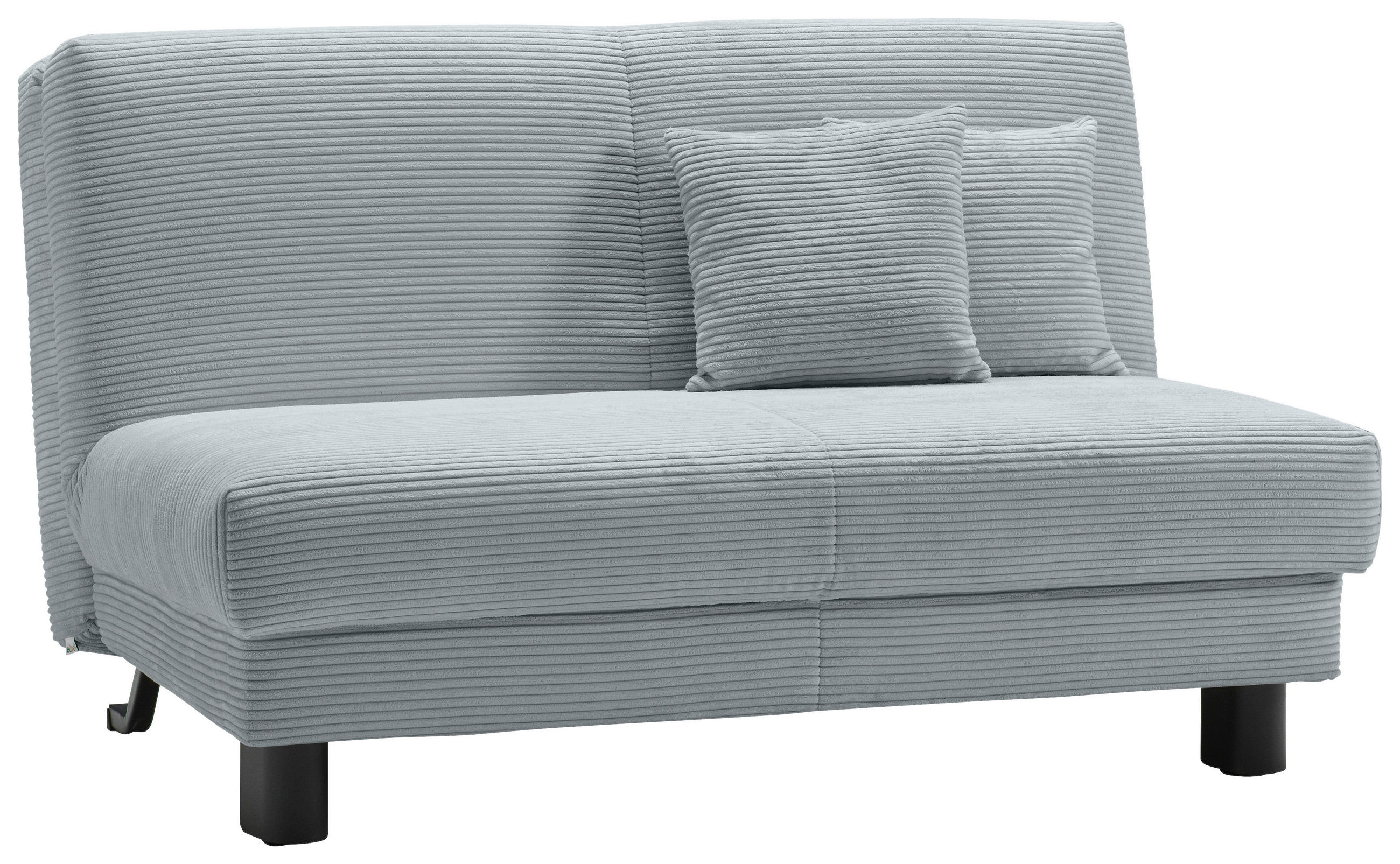 SCHLAFSOFA Cord Hellblau  - Schwarz/Hellblau, Design, Textil/Metall (145/85/100cm) - Carryhome