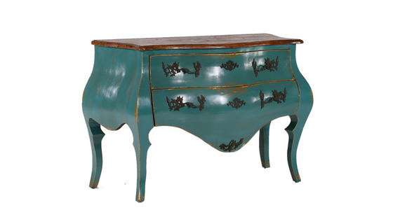 SIDEBOARD in 122/86/57 cm - Blau/Messingfarben, Design, Holz/Metall (122/86/57cm) - Landscape