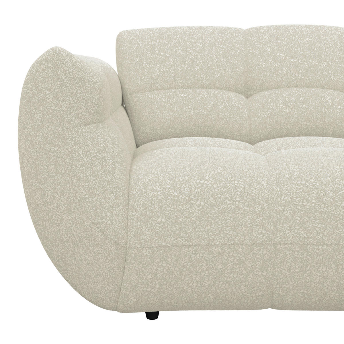 ECKSOFA Chenille Elfenbein  - Elfenbein/Schwarz, Trend, Kunststoff/Textil (280/178cm) - MID.YOU