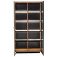 VITRINE  in furniert, massiv Balkeneiche Anthrazit, Eichefarben - Eichefarben/Anthrazit, Natur, Glas/Holz (100/190/37cm) - Linea Natura