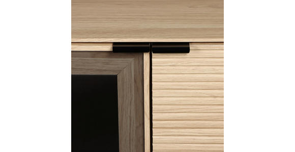 LOWBOARD  in 200/58/40 cm  - Eichefarben/Schwarz, KONVENTIONELL, Glas/Holzwerkstoff (200/58/40cm) - Xora