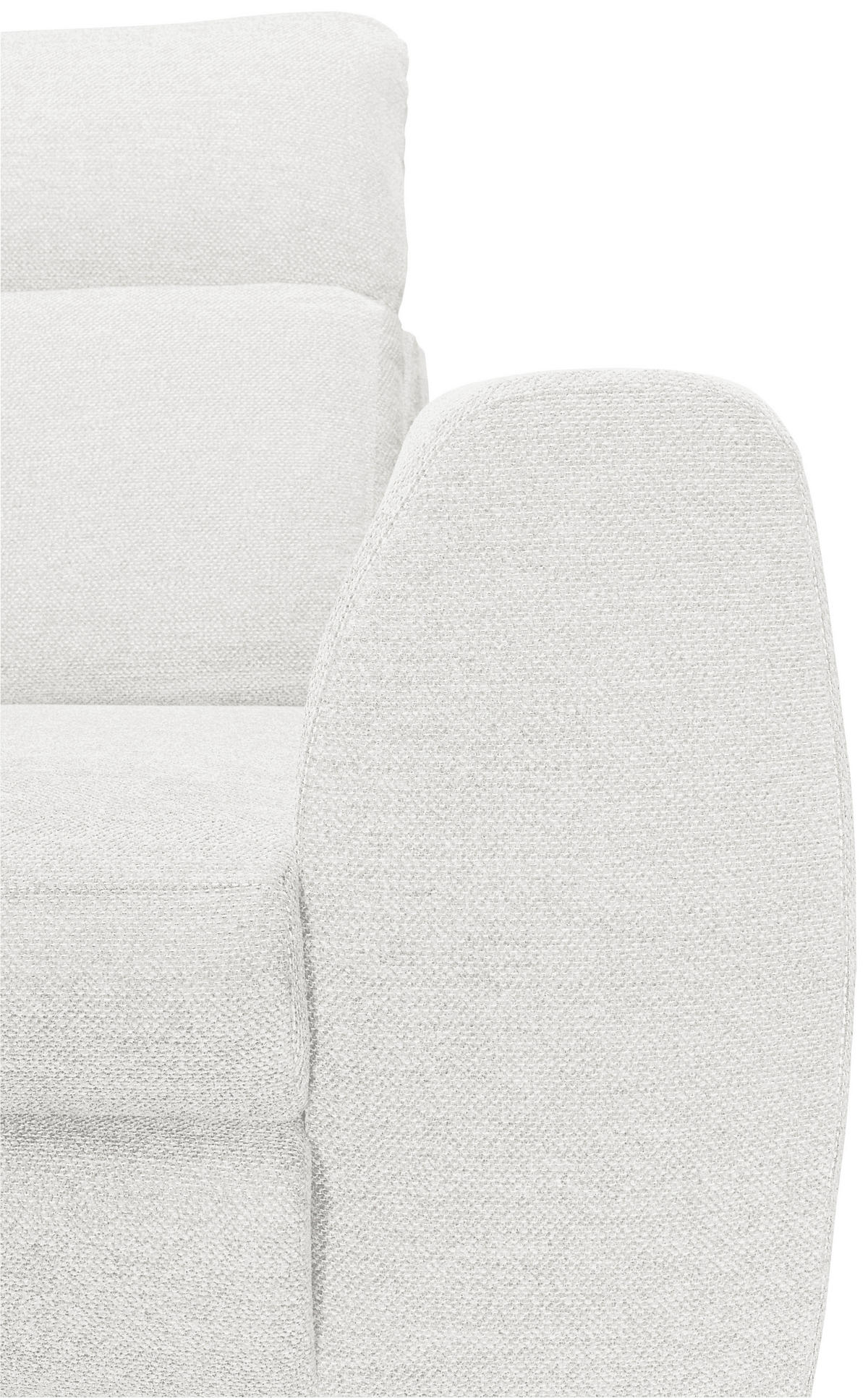 ECKSOFA Weiß Chenille  - Schwarz/Weiß, KONVENTIONELL, Textil/Metall (185/266cm) - Carryhome