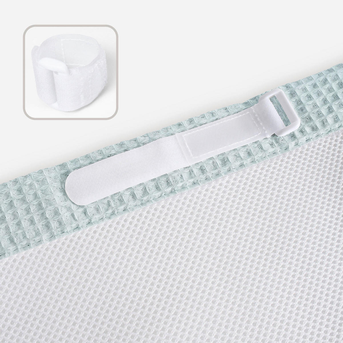 NESTCHEN babybay Nestchen 3D Mesh  - Pastellblau, Basics, Naturmaterialien (168/24/2cm) - Tobi